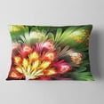 thumbnail image 2 of Designart Fractal Flower Red and Green - Floral Throw Pillow - 12x20, 2 of 5