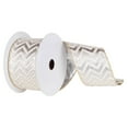 thumbnail image 6 of Vickerman 4" x 10 Yard Gold-Cream Chevron Lame Ribbon, 6 of 7