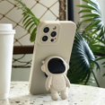 thumbnail image 3 of Compatible for iPhone 13 Pro Max Cute Case, 6D Astronaut Hidden Stand Phone Case for Women Girls Soft TPU Shockproof Back Cover - White, 3 of 11