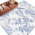 thumbnail image 2 of 6'x9' Area Rugs, Blue White Flowers Indoor Outdoor Area Rug for Living Room Bedroom, Spring Summer Floral Botanical Washable Bathroom Rugs Kitchen Floor Carpet Mats Home Decor Aesthetic, 2 of 8