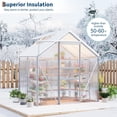 thumbnail image 6 of 6x4 FT Greenhouse Kit for Outdoors – Durable Aluminum Frame, Sliding Lockable Door, Adjustable Roof Vent, Gutter System, Easy Assembly–Original Color, 6 of 9