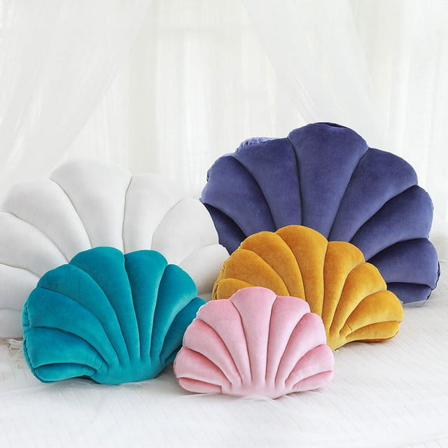 Nestingho 1Ud Throw Pillow Shell Shape Amarillo Resistente Cómodo Para Y Sofá Hogar
