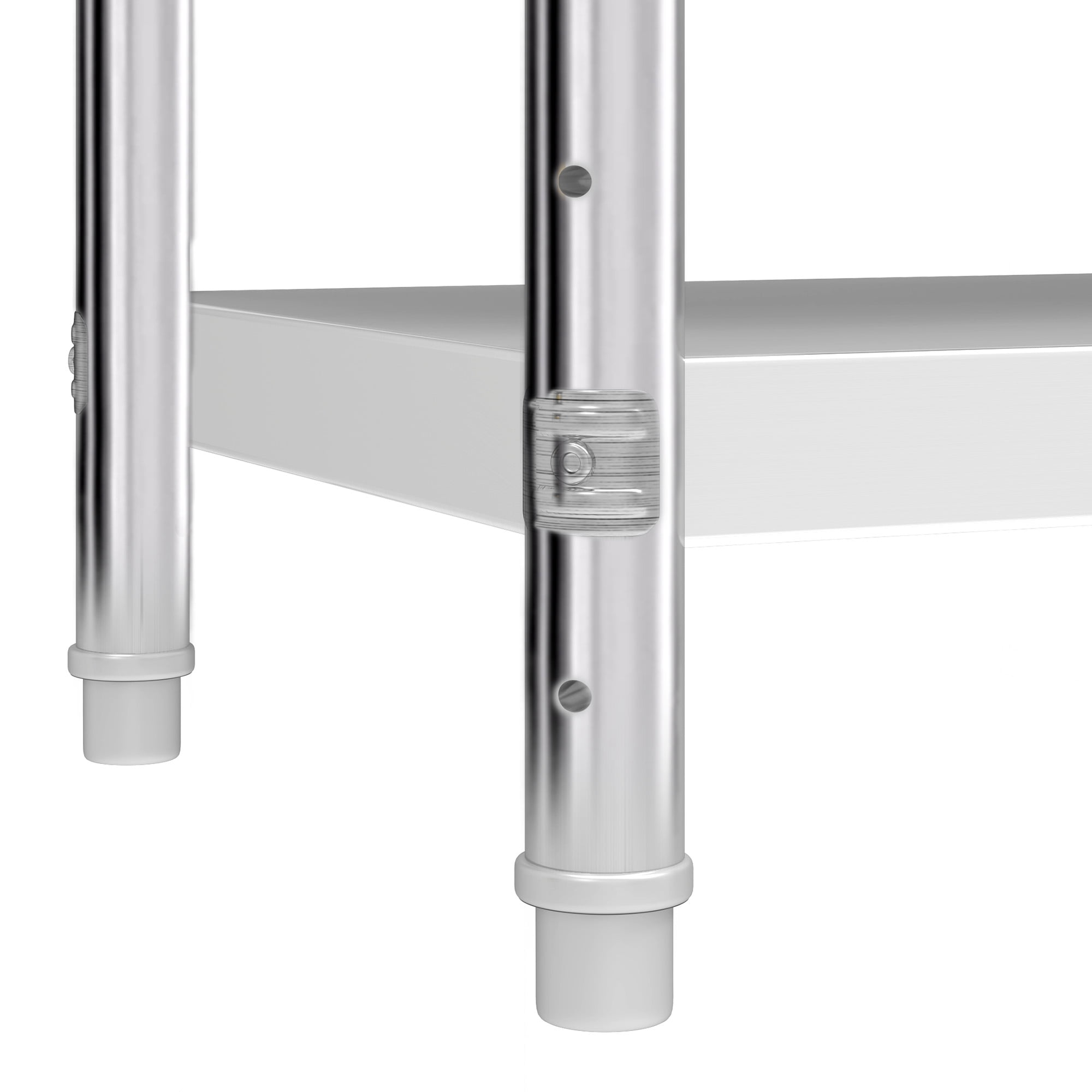 Uforic 60" x 24" Stainless Steel Prep Table with 2 Drawers, Paper Towel Holder, Adjustable Storage, Heavy-Duty Metal Workbench for Commercial, Home, Industrial