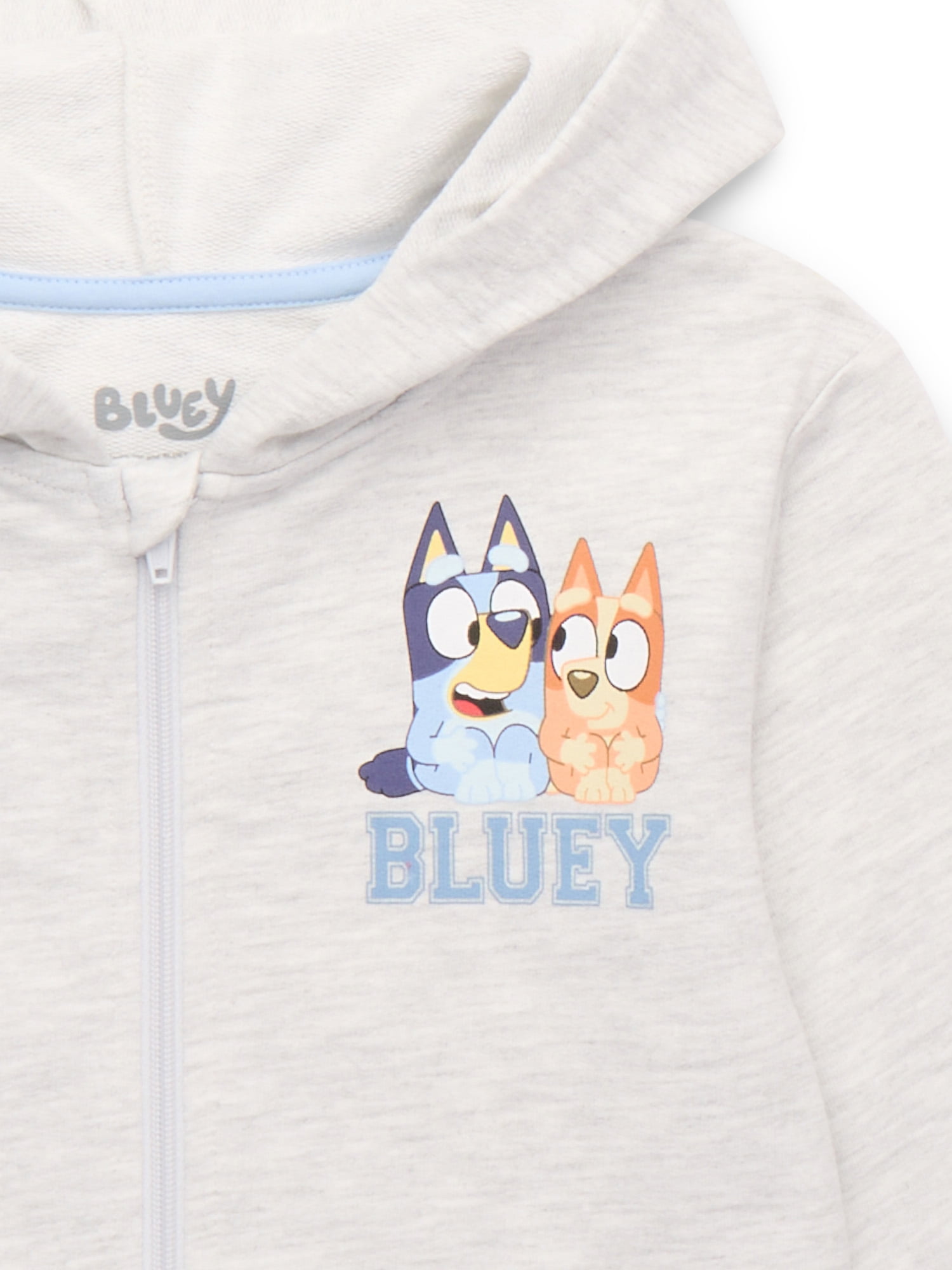 Bluey Toddler Girls' Full-Zip Hoodie with Front & Back Graphics, Sizes 12M-5T
