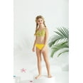 thumbnail image 6 of URMAGIC Girl's 3 Piece Cute High Waisted Ruffle Trim Swimsuit Bikini Sets with Beach Skirt 8-14 Years, 6 of 14