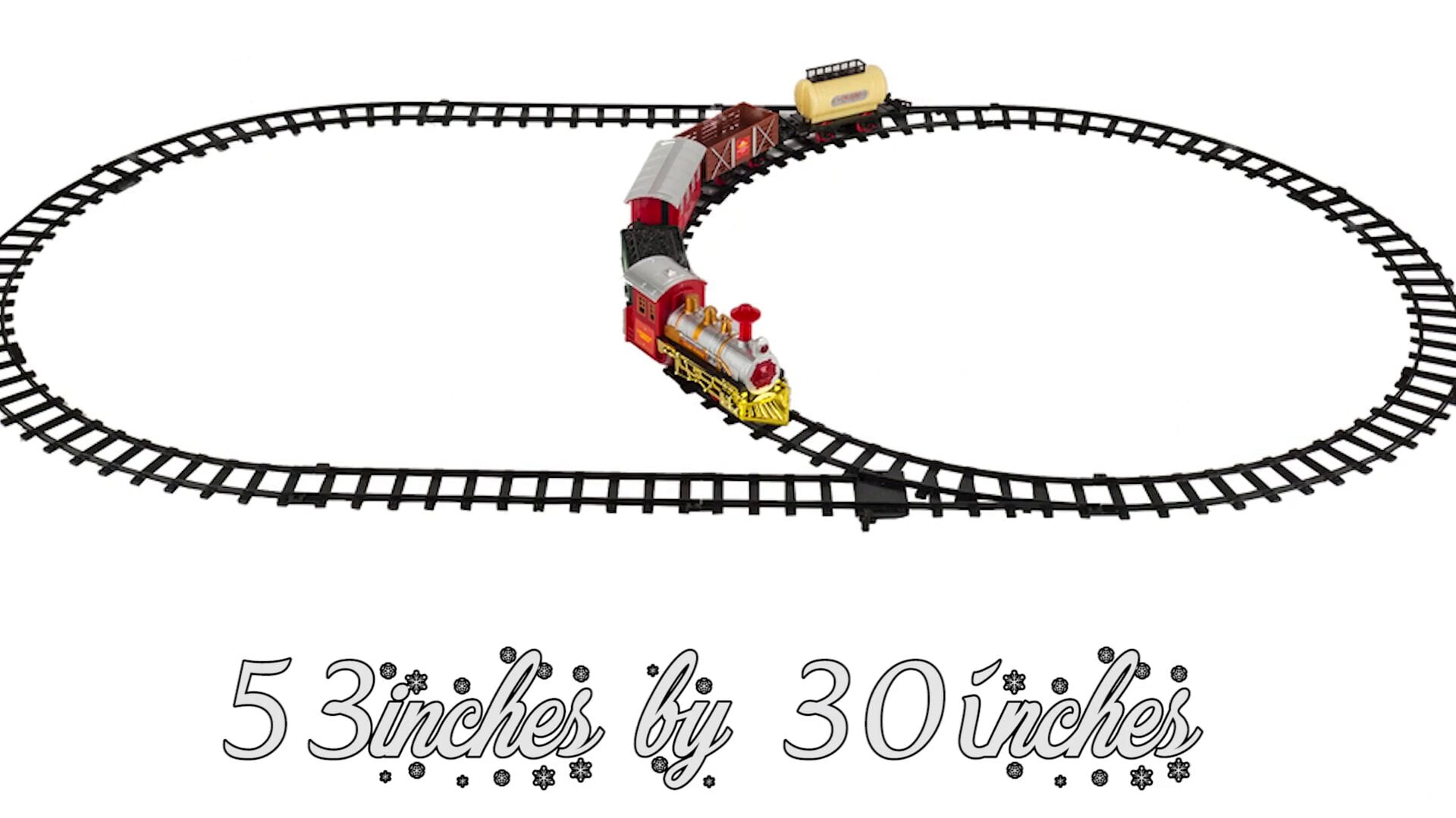 Toy Train Authentic Light Sound Large 53*30 inch Rail Track Layout Mountain Train Easy Assembly Fun Play Time for Boys, Girls