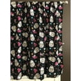 thumbnail image 2 of 100% Cotton Window Valance 42" Wide Day of the Dead Glitter Sugar Skulls with Flowers, 2 of 3