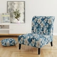 thumbnail image 2 of Designart "Tropical Mirage In Azure" Blue Azure Upholstered Accent Chair - Tropical Arm Chair For Bedroom, 2 of 7