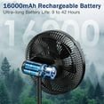 thumbnail image 3 of 12in Outdoor Standing Fan with 16000mAh Battery, Foldable Camping Pedestal Fan with Remote and Oscillation, 3 of 8