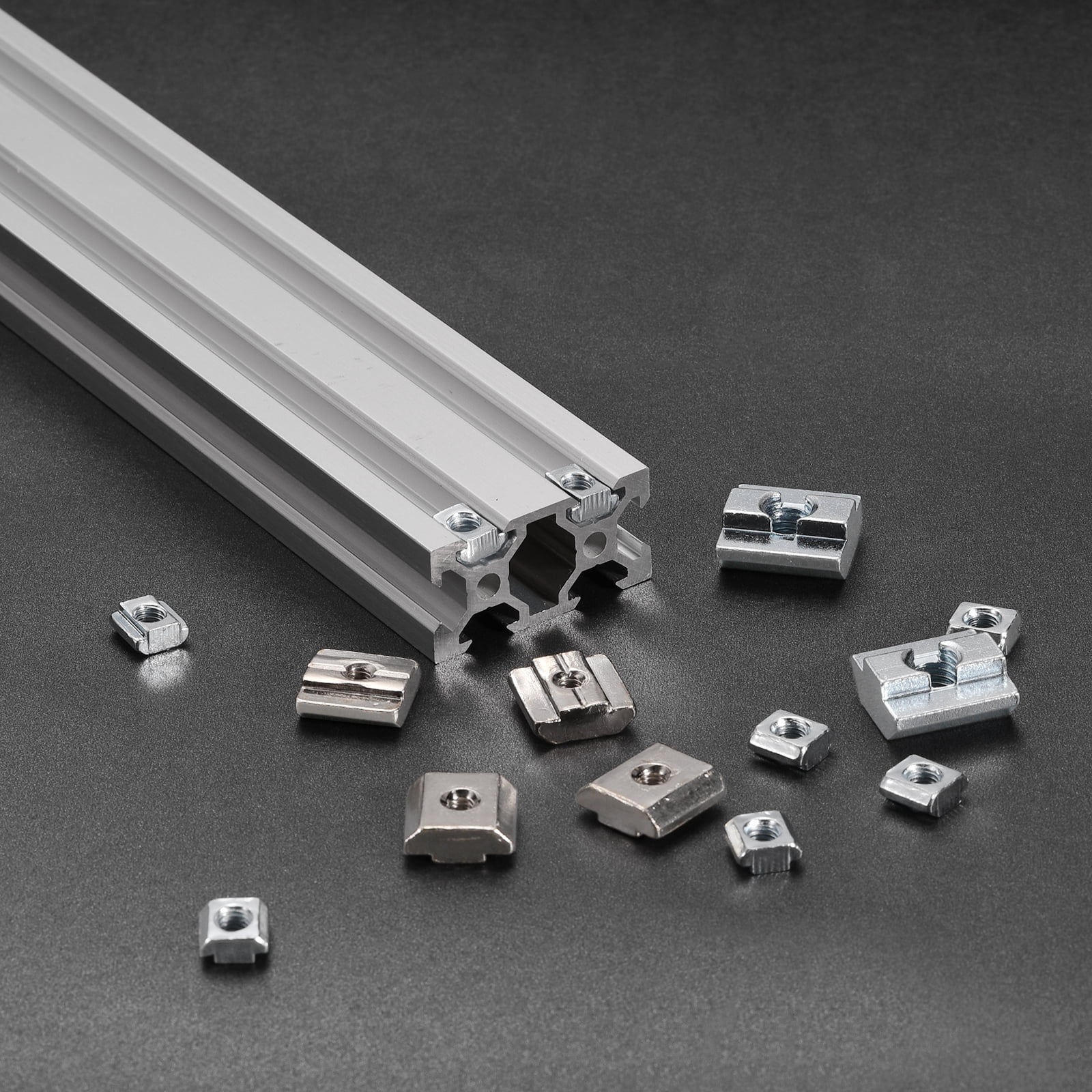 T Nuts, 60pcs - Nickel Plated Carbon Steel T Slot Bolts, 3030 Series M3 Hammer Head Fastener, Sliding T Nuts for Aluminum Extrusion Profile (Silver)