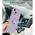 thumbnail image 3 of for iPhone 15 Case with Ring Holder Cover Microfiber Inner Lining [360° Rotatable Ring Stand] [Support Magnetic Car Mount] Soft TPU Protective Kickstand Phone Case for iPhone 15 Purple, 3 of 9