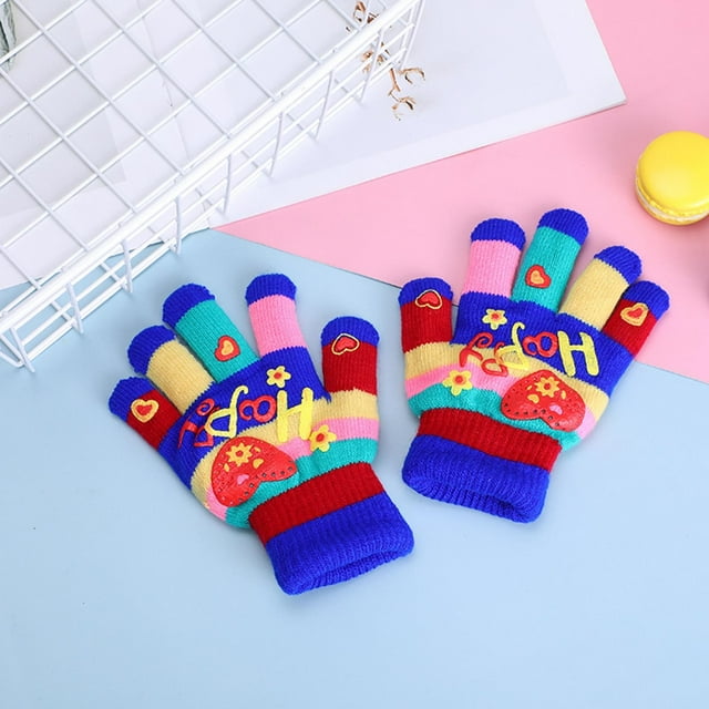 Winte Gants pour Enfants Mode Chauds et Résistants au Froid Mignons Double Couche Épaissis