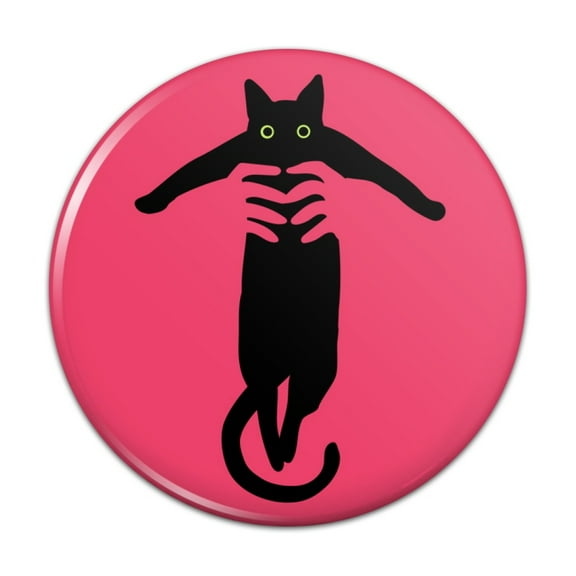 Black Cat Being Lifted Pinback Button Pin