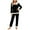 Black, variant on Velvet Fall Outfits for Women 2Pc Sets Warm Plush Loungewear Stand Collar Long Sleeve Tops + Wide Leg Long Pants Soft 2-Piece Matching Outfits Casual Fashion Pajama Sets Tracksuit
