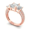 thumbnail image 2 of 3.61 ct Emerald Cut Simulated Diamond 3 Stone 14K Rose Gold Womens Engagement Ring, 2 of 5