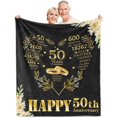thumbnail image 1 of LHSHID 25th Anniversary Blanket Gifts Gift for 25th Wedding Anniversary 25 Years of Marriage Gift for Ruby Wedding Anniversary for Couple Yess Wife Husband Dad Mom Back Throw Blanket 50x60in, 1 of 6