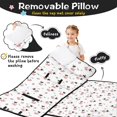 thumbnail image 3 of Cow and Strawberry White Pattern Teens Toddler Nap Mat with Pillow, Sleeping Mat Bag for Preschool Daycare 51"x22", 3 of 6
