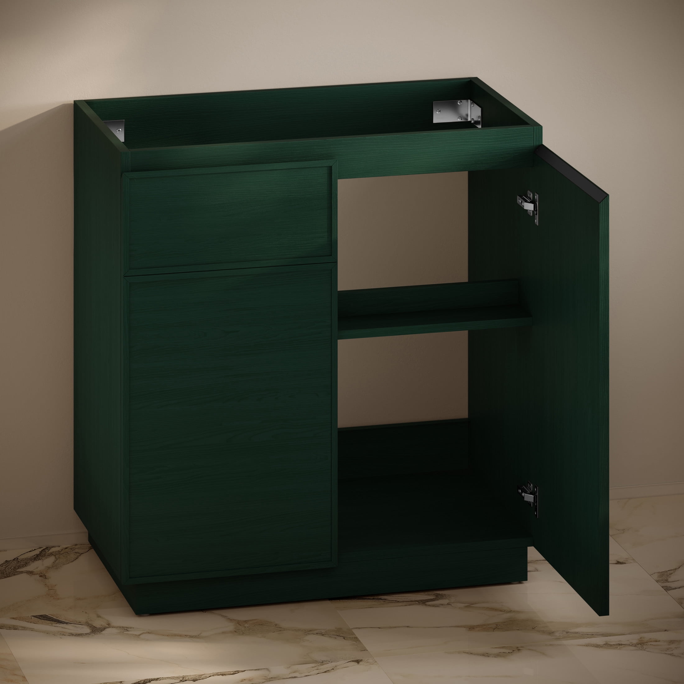 St. Tropez 36" Freestanding Bathroom Vanity Cabinet without Top in Green Oak