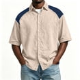thumbnail image 2 of XuJwPNcy Mens Shirts Lightweight Color Block Button Down Shirts Casual Collared Tops Summer Classic Fit Fashion Clothes, 2 of 7