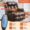 thumbnail image 5 of TEKAMON Large Power Lift Recliner Chair for Elderly with Heat and Massage Leather Electric Recliners Chair For Living Room with Cup Holders, Remote Control (Brown), 5 of 10