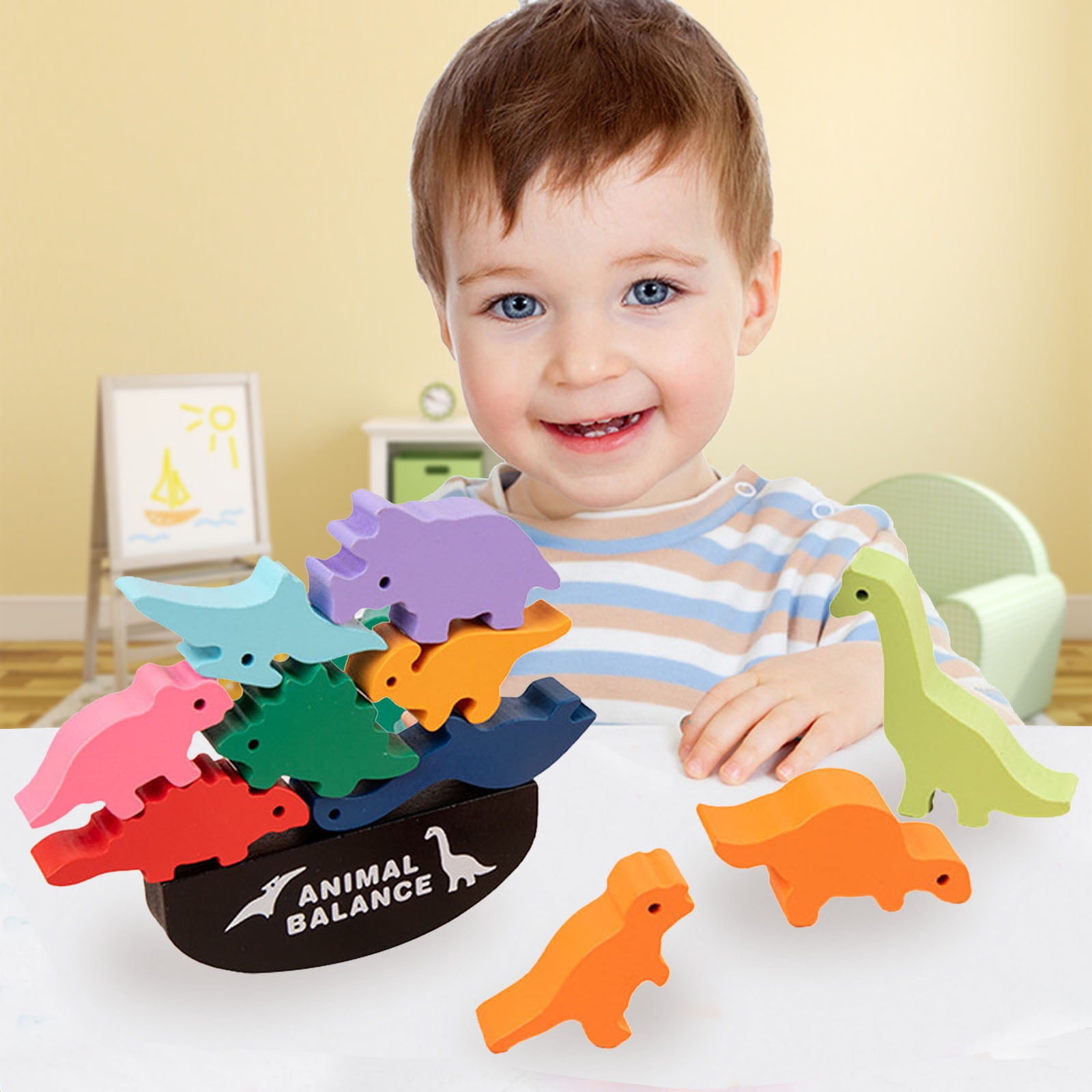 child stacking blocks