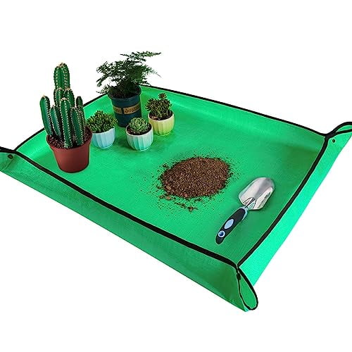 39.5" x 31.5" Large Repotting Mat for Indoor Plants Transplanting Control Mess Table Top Gardener Portable Potting Tray Succulent Potting Garden Mat Gardening Gifts for Women Plant Lady Gifts