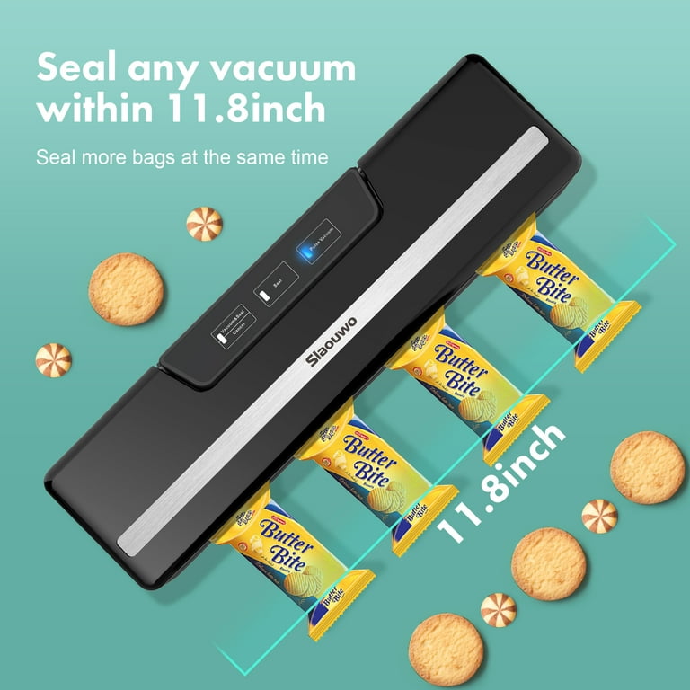 Vacuum Sealer Machine, Slaouwo Compact Vacuum Food Sealer with 2 Roll Vacuum  Bags 