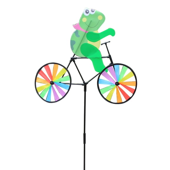 3D on Bike Windmill Wind Spinner Ornament Accessory for Outdoor Gadren Yard Decoration Ornaments Supplies