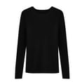 thumbnail image 6 of Women's Ribbed Knit Pullover Sweater, Slim Fit Soft Round Neck Top for Fall Winter, Comfortable Stretchy Casual Daily Wear, Versatile Layering Piece for Various Occasions Black M, 6 of 8