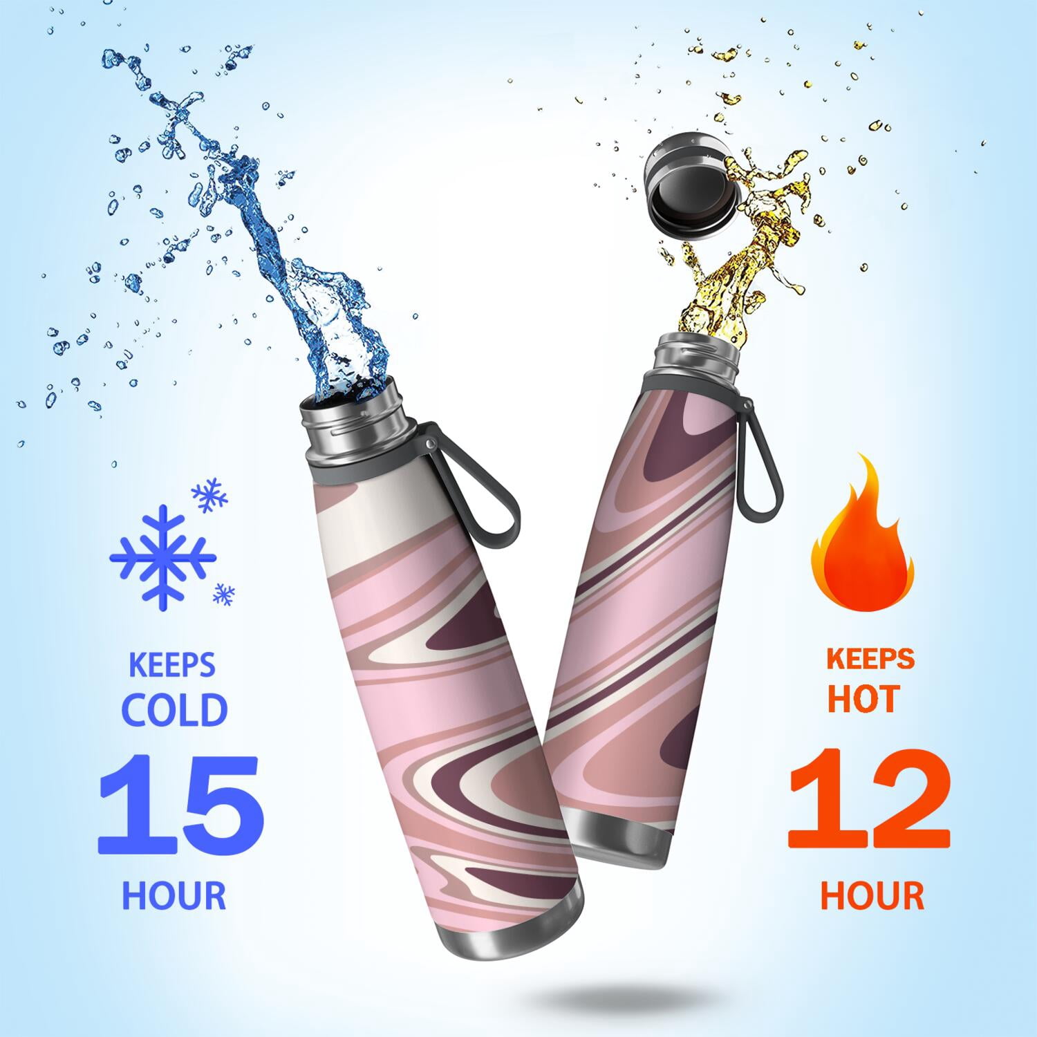 29oz Insulated Water Bottle with Tea Infuser, Stainless Steel Travel Mug, Liquid & Marble Print