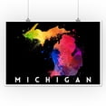 thumbnail image 2 of Michigan, State Abstract Watercolor, Black Background (12x18 Wall Art Poster, Room Decor), 2 of 3