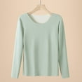 thumbnail image 2 of Thermal Undershirt for Women Long Sleeve Base Layer Tops Plus Size Winter Lined Seamless Stretch Shirts Solid Color Thickened Warm Innerwear Cold Seasons Women's Thermal Underwear, 2 of 8
