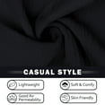 thumbnail image 5 of VDJ Summer Tops for Women Business Casual Tops Summer Holiday Trendy Short Sleeve Shirts Button Up Black Blouse for Lady Size M, 5 of 8