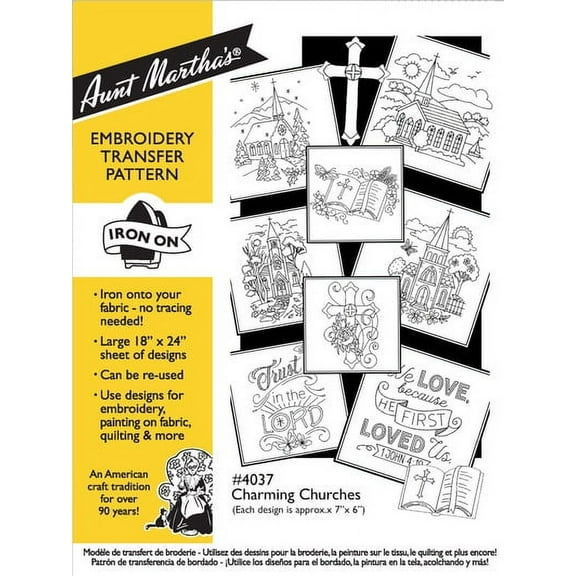 Aunt Martha's #4037 Charming Churches