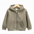 thumbnail image 6 of Godom Boys Sweatshirts Kids Child Toddler Boy Girl Solid Long Sleeve Patchwork Hooded Thickened Warm Sweatshirt Pullover Blouse Tops, 6 of 7