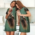 thumbnail image 4 of Rocae Squirrel for Nightgowns for Women Sleep Shirts Short Sleeve Nightshirt Pullover Nightdress, 4 of 6
