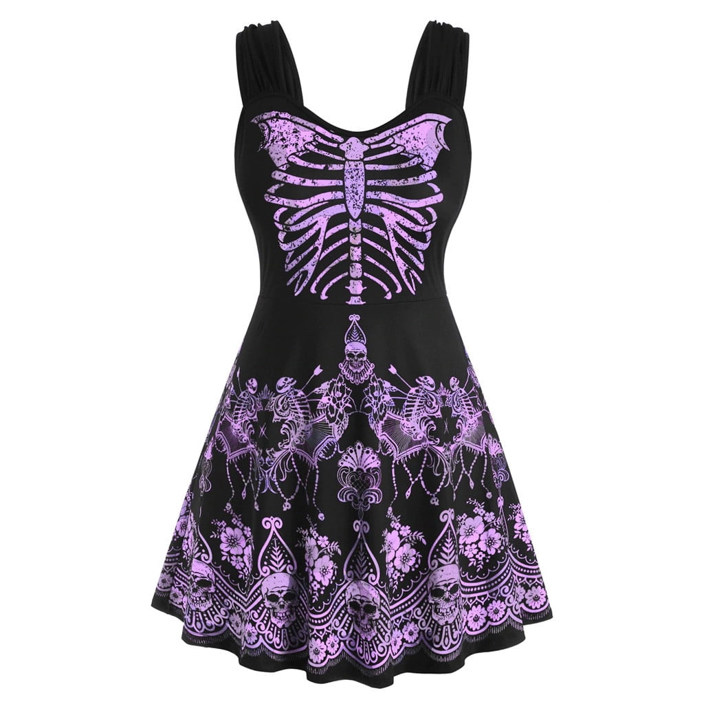 purple skull dress