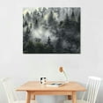 thumbnail image 3 of Nawypu  Black and White Misty Foggy Mountain Landscape Canvas Wall Art - Breathtaking Scene of Fir Forest in Hipster Style Picture Prints Rustic Decor for Home Office, 3 of 5