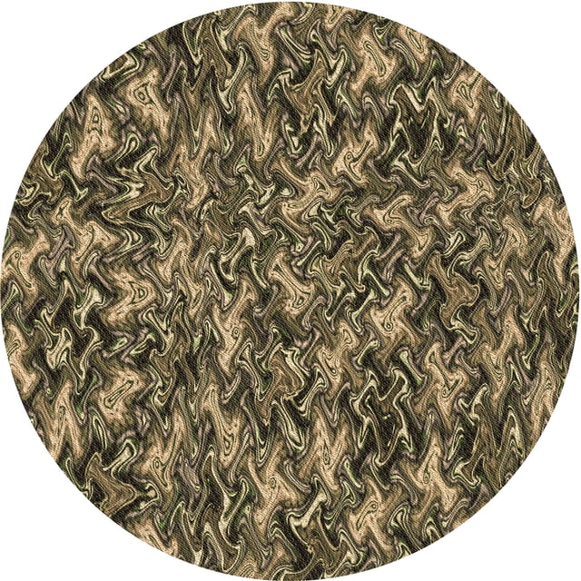 Ahgly Company Tapis Rond Lavable en Machine Intérieur Transitionnel Marron Chocolat, 4 Pieds Rond