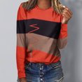thumbnail image 2 of IROINID en Solde T-shirt à Manches Longues en Polyester pour Femmes Confortable Col Rond Hauts Amples Imprimés T-Shirts Blouse, Rouge, 2 of 5