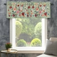 thumbnail image 4 of Sage Green Floral Farmhouse Short Window Curtain Valances, Spring Flowers Leaves Farmhouse Rod Pocket Kitchen Valances for Living Room Bedroom Bathroom Cafe 42" x 18", 4 of 8