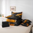 thumbnail image 5 of Homewish Chic Abstarct Ombre Twin Bedding Sets 7-Piece, Black Orange Fashion Marble Bedding Comforter Set, Teens Kids Adult Men Women Reversible Sheet Sets, Luxury Bedroom Decor, 5 of 7