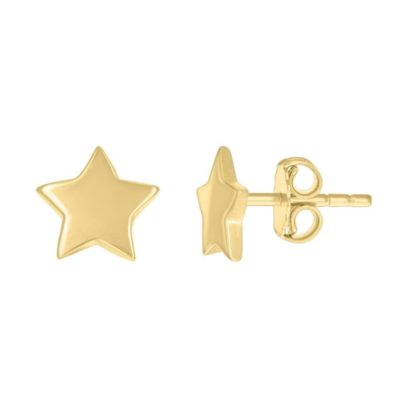 10kt Real Yellow Gold Womens Star Fashion Stud Earrings