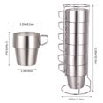 thumbnail image 3 of Juego de tazas de café apilables de 6 piezas con estante apilable, tazas de doble aislamiento de acero inoxidable 304 para café, té con leche, picnic para acampar al aire libre, 3 of 8