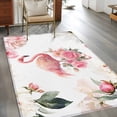 thumbnail image 2 of Area Rugs 2.7'x5', Pink Flamingo Carpet for Living Room Bedroom Dining Room, Watercolor Flowers Spring Floral Throw Kitchen Rugs Non Slip Washable Rectangle Indoor Outdoor Rugs, 2 of 8