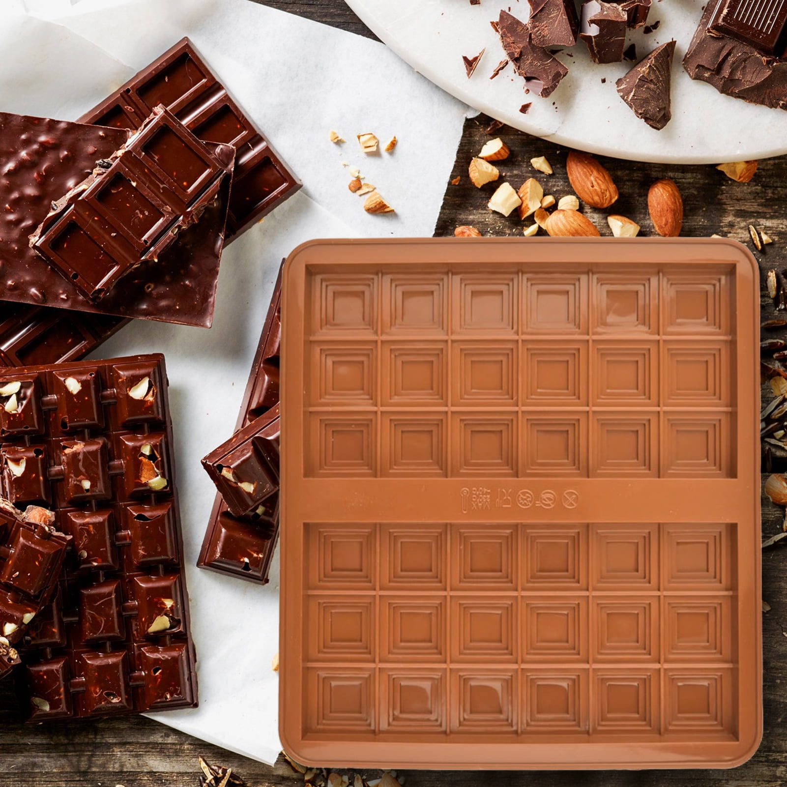 Homelife 1/2/3Pcs Deep Dubai Chocolate Mold Large Stuffed Silicone Chocolate Mold Candy Bar Mold for Filling Knafeh Nut