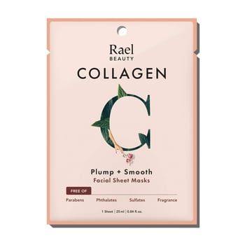 Rael Beauty Collagen Facial  for s and Dry Skin, Plump + Smooth, 1 ct