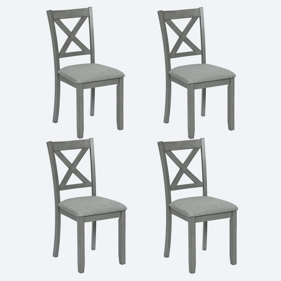 Dining Chairs Only Wooden Dining Chairs Set of 4 Kitchen Chair with Padded Seat Upholstered Side Chair for Dining Room Living Room Gray