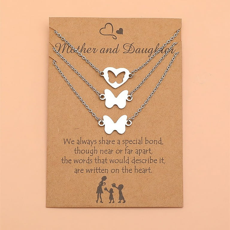 New Mom Family Tree Heart Charm Pendant Necklace Set