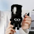 thumbnail image 3 of Nalacover Furry Plush Case for Samsung Galaxy Z Fold4, Shining Sparkle Rhinestones Cute Cartoon Briquette Fluffy Thin Cover with Warm Cold Weather Glitter Diamond Lens Frame Protection Case,Black, 3 of 8